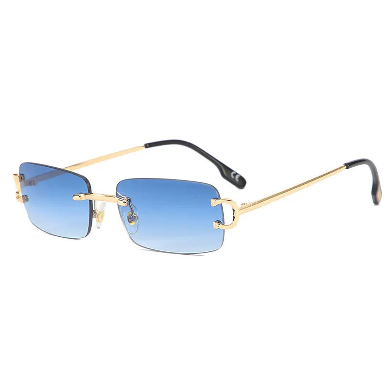 Gold Frame Rimless Sunglasses