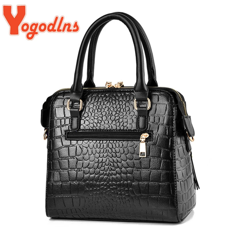 Luxury Crocodile Pattern Handbag