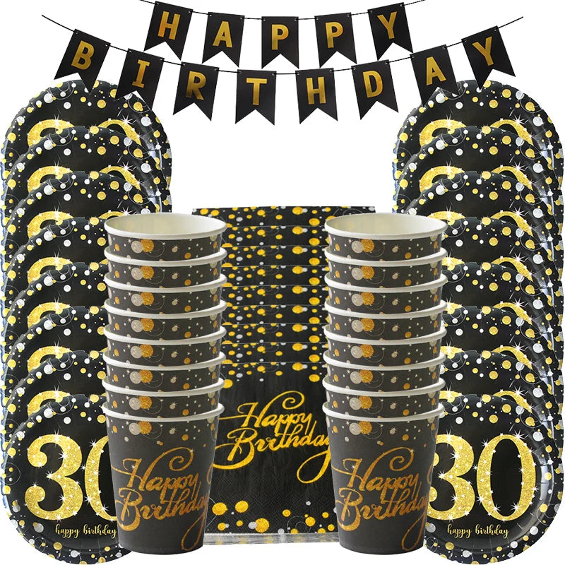 30 40 50 60 Years Anniversary Party Disposable Tableware set H