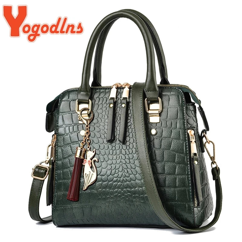 Luxury Crocodile Pattern Handbag