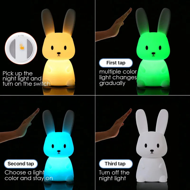 Cute Bunny Lamp night Light for Kids Room