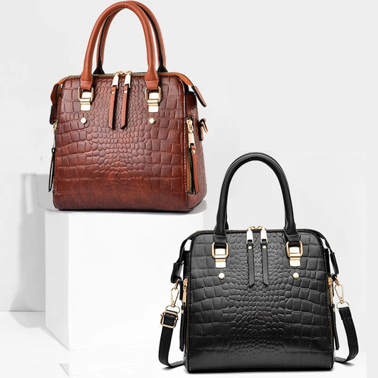 Luxury Crocodile Pattern Handbag