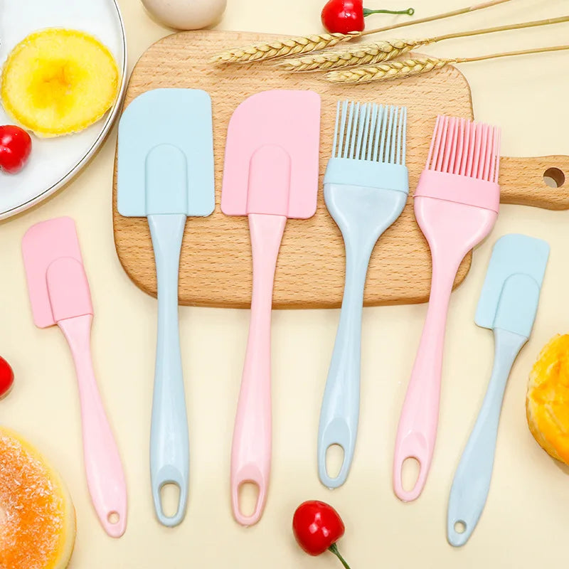 3Pcs Non-Stick Silicone  Spatula Mixer Oil Brush With PP Handle