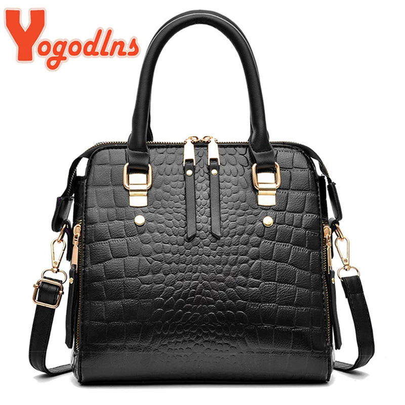 Luxury Crocodile Pattern Handbag