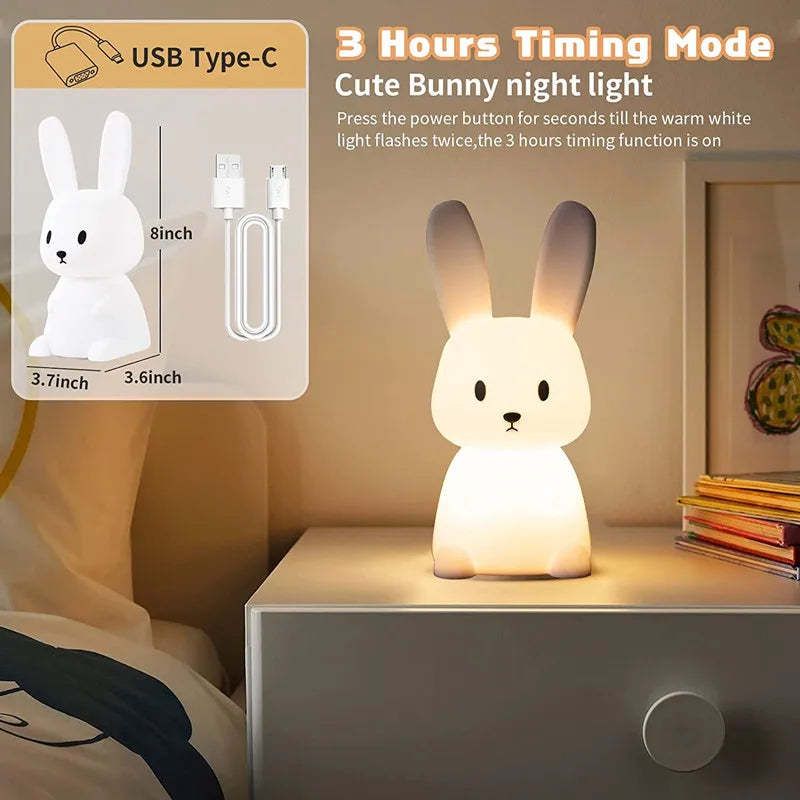 Cute Bunny Lamp night Light for Kids Room