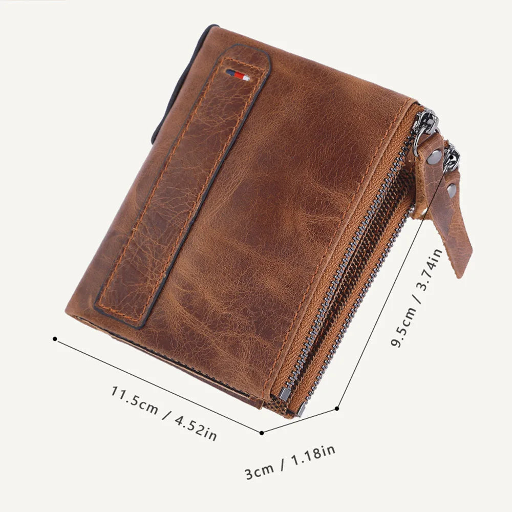 100% Genuine Cow Leather Name Customized Short Card Holder