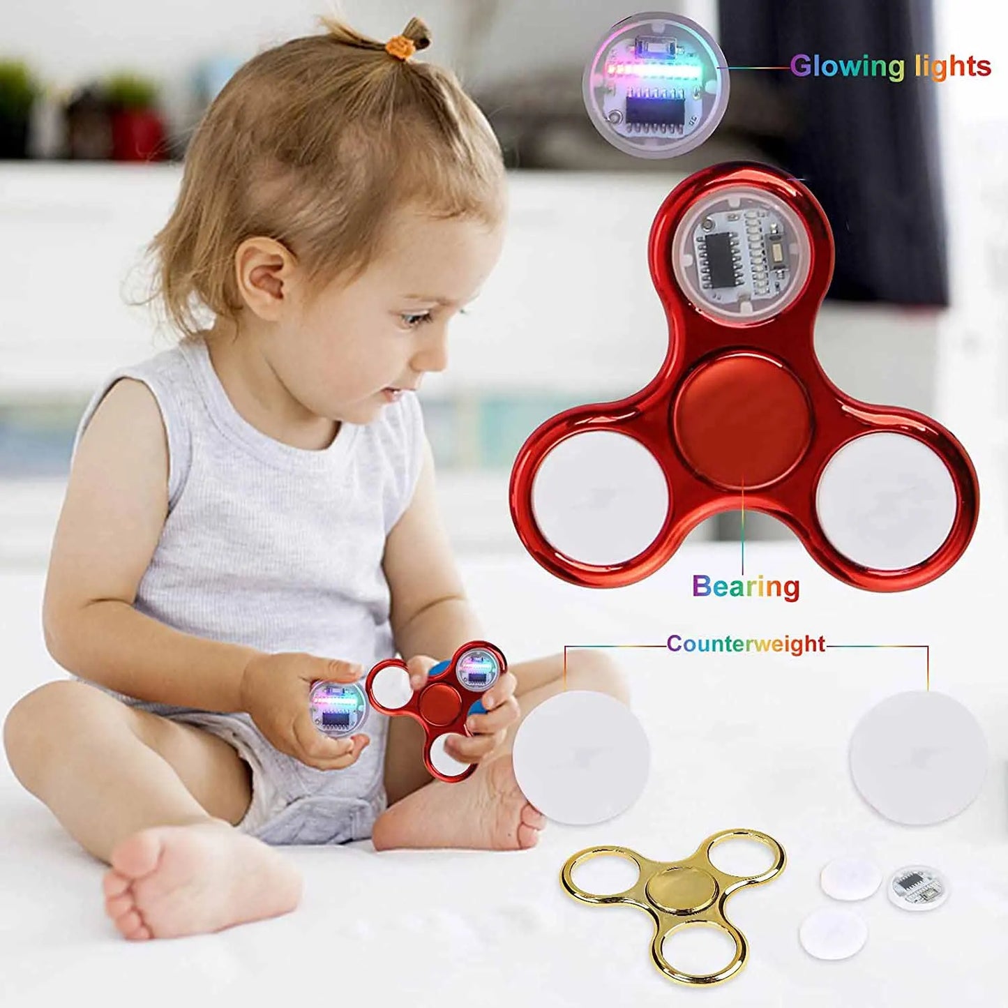 6colors Creative LED Light Luminous Fidget Spinner