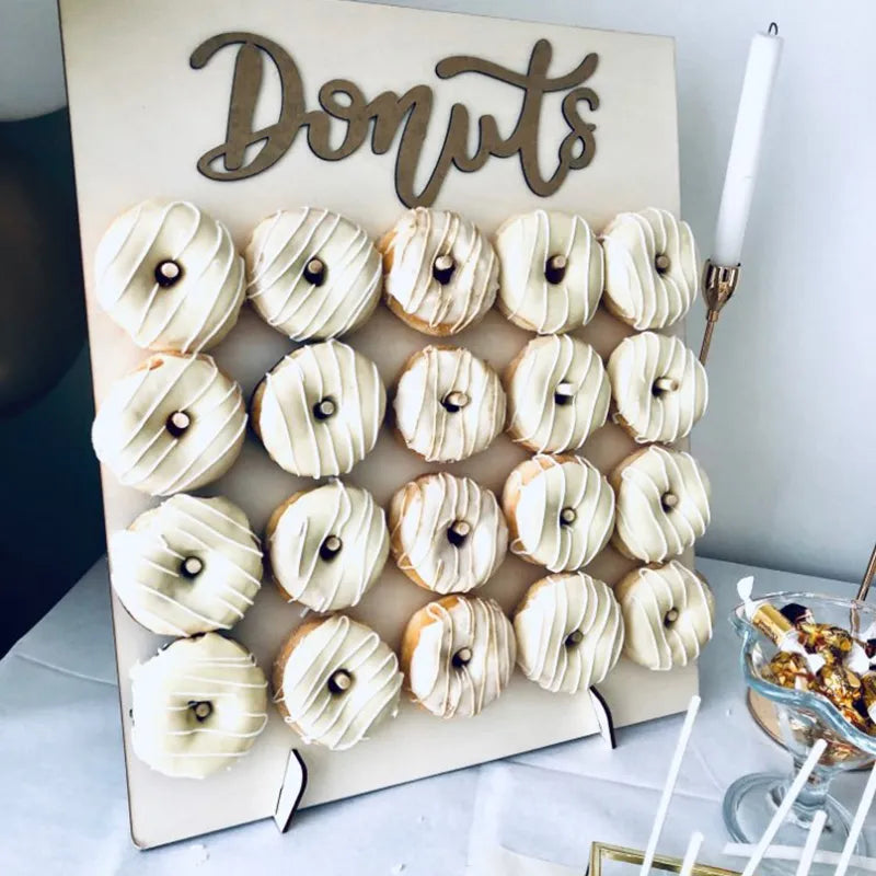 Wooden Donut Wall Rustic Wedding Decoration Table