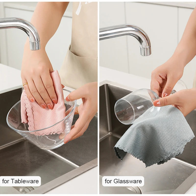 10pcs Microfiber Glass Cleaning Cloth