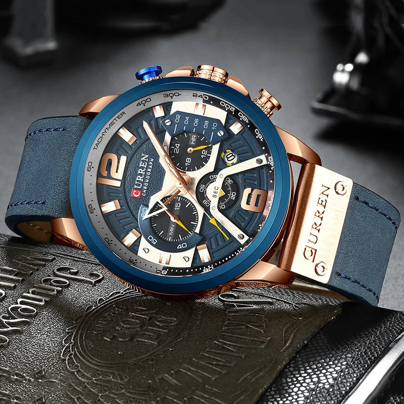 Luxury Brand Men Analog Leather Sports Watches