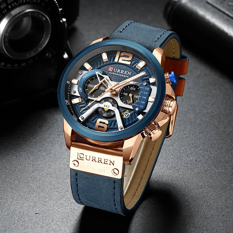 Luxury Brand Men Analog Leather Sports Watches