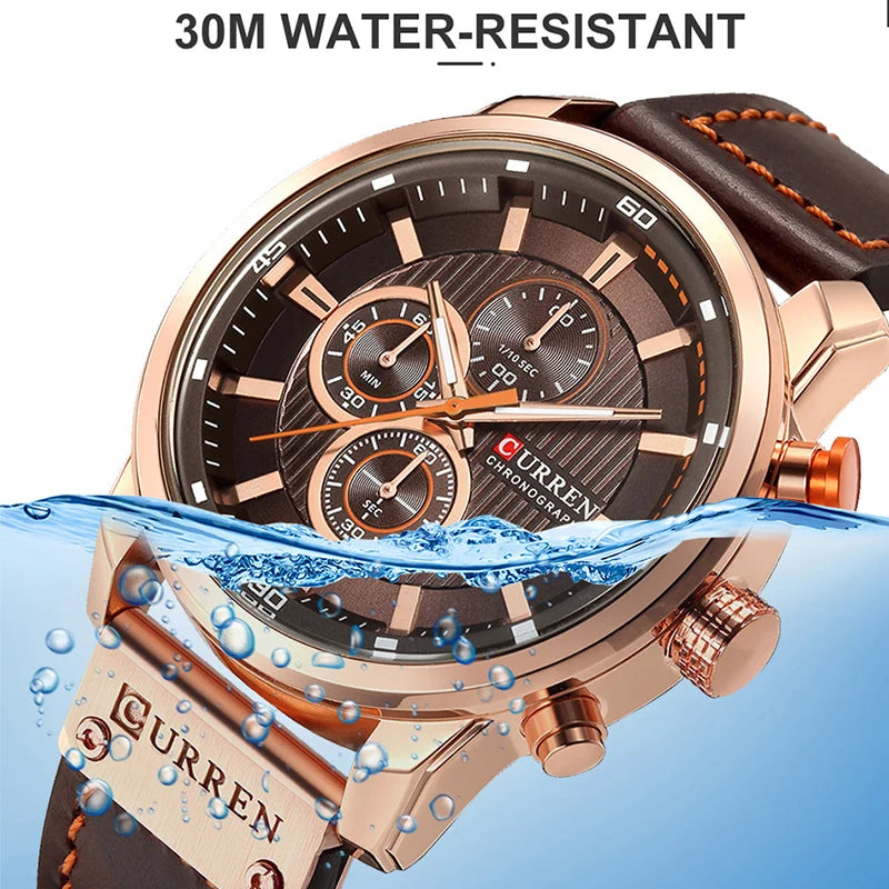 Men Leather Sports Watches