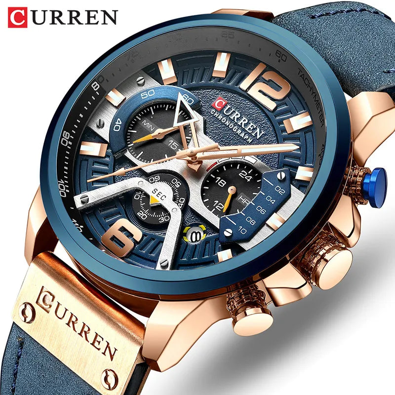 Luxury Brand Men Analog Leather Sports Watches