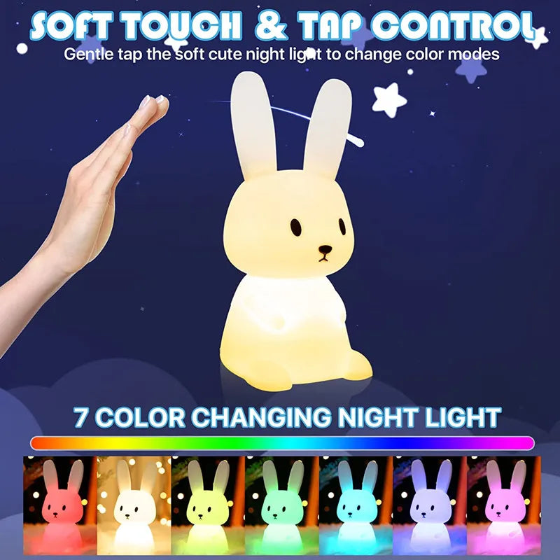 Cute Bunny Lamp night Light for Kids Room