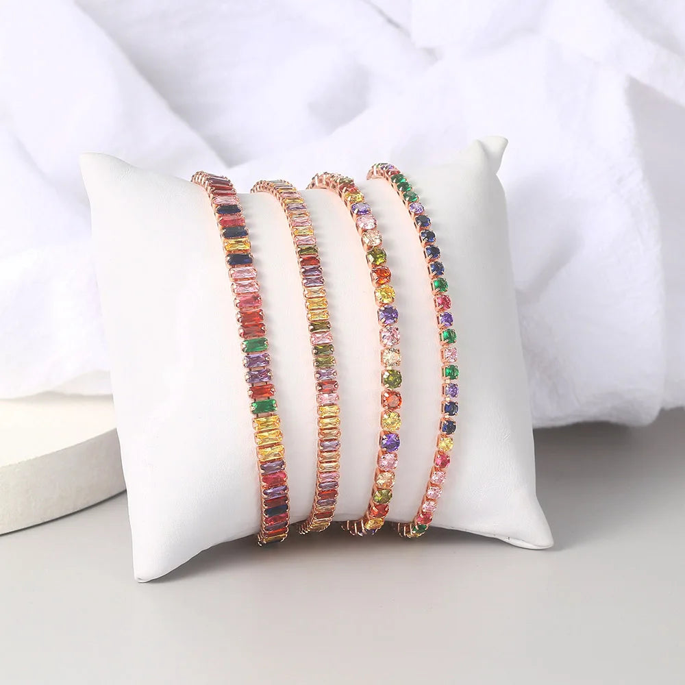 Adjustable Multicolor Tennis Bracelets