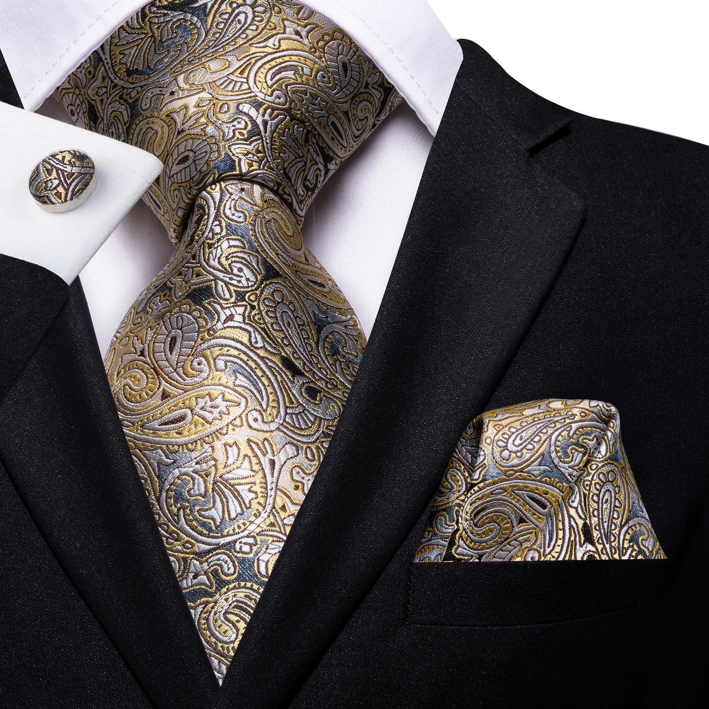 Hi-Tie Yellow Brown Paisley Tie