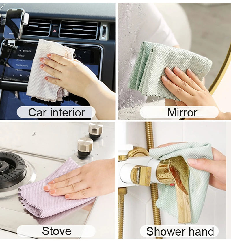 10pcs Microfiber Glass Cleaning Cloth