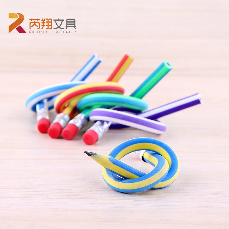 5PCS Cute Stationery Colorful Magic Bendy Flexible Soft Pencil