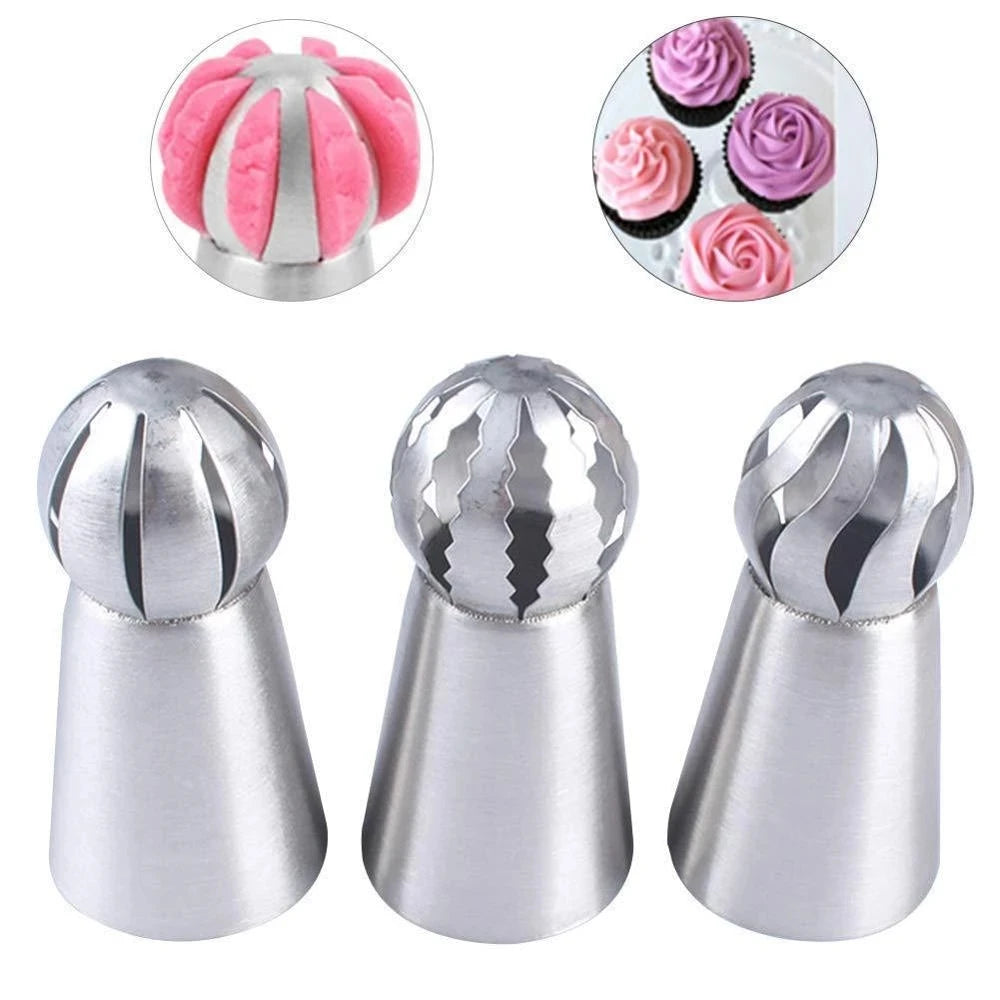 3 Styles Sphere Ball Icing Confectioners Pastry