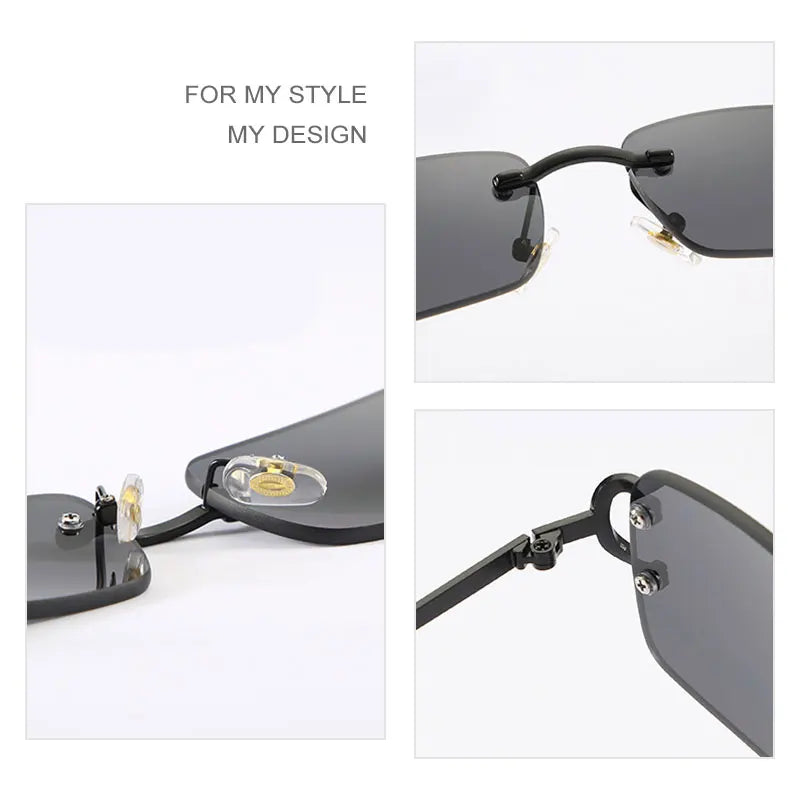 Gold Frame Rimless Sunglasses