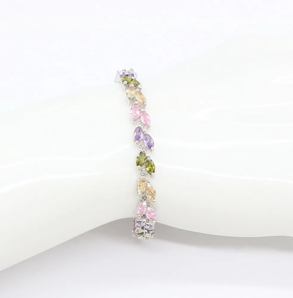 Multicolor Stones Zirconia  Sterling Silver Jewelry Sets