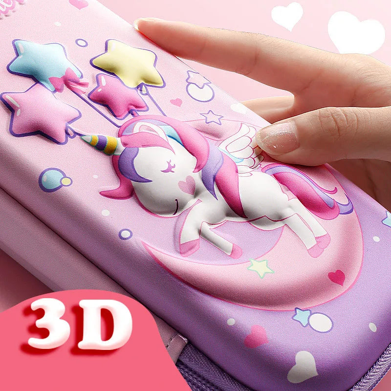 3D EVA unicorn cute pencil case