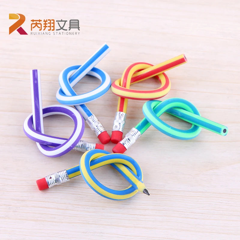 5PCS Cute Stationery Colorful Magic Bendy Flexible Soft Pencil