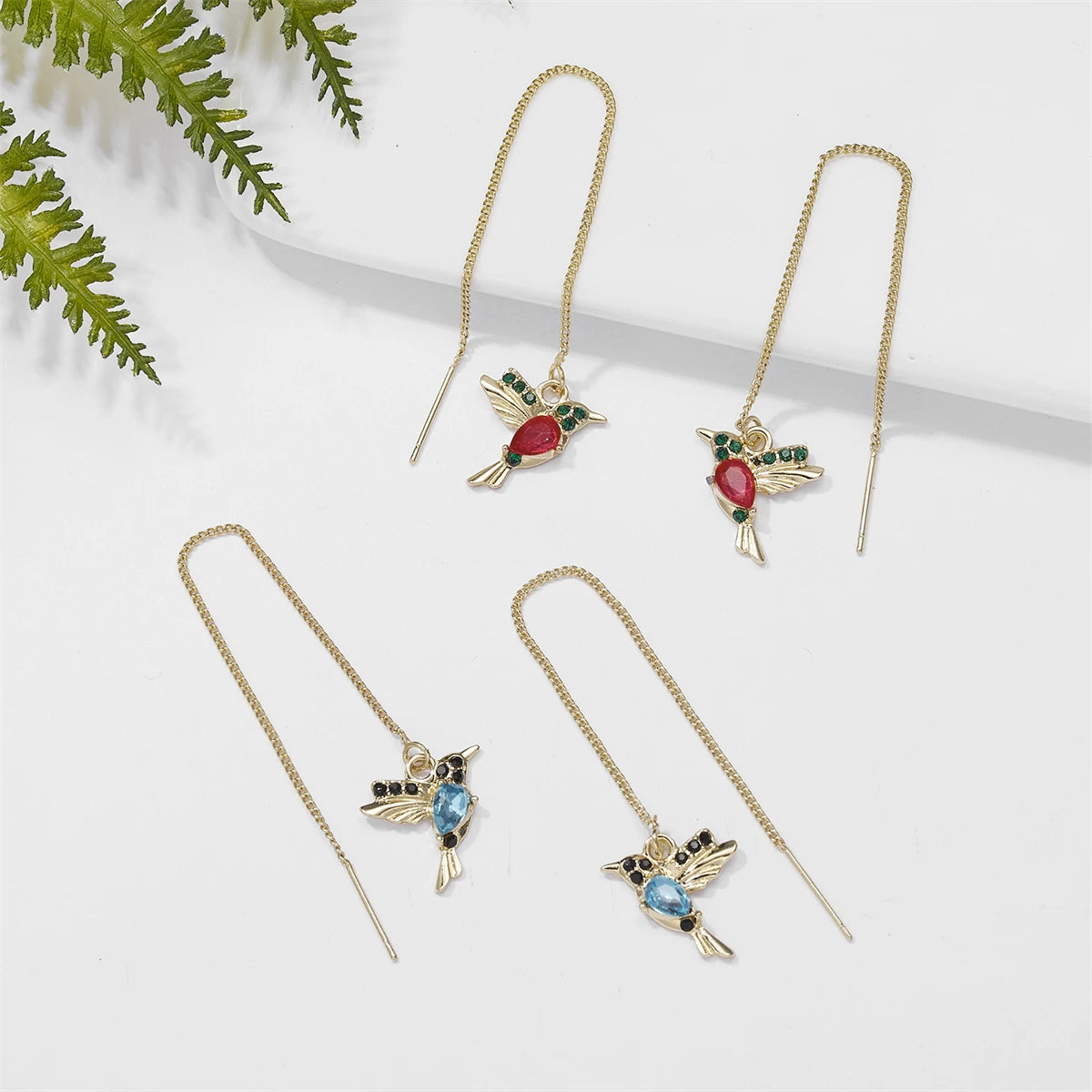 Trend Little Bird Drop Long Hanging Earrings