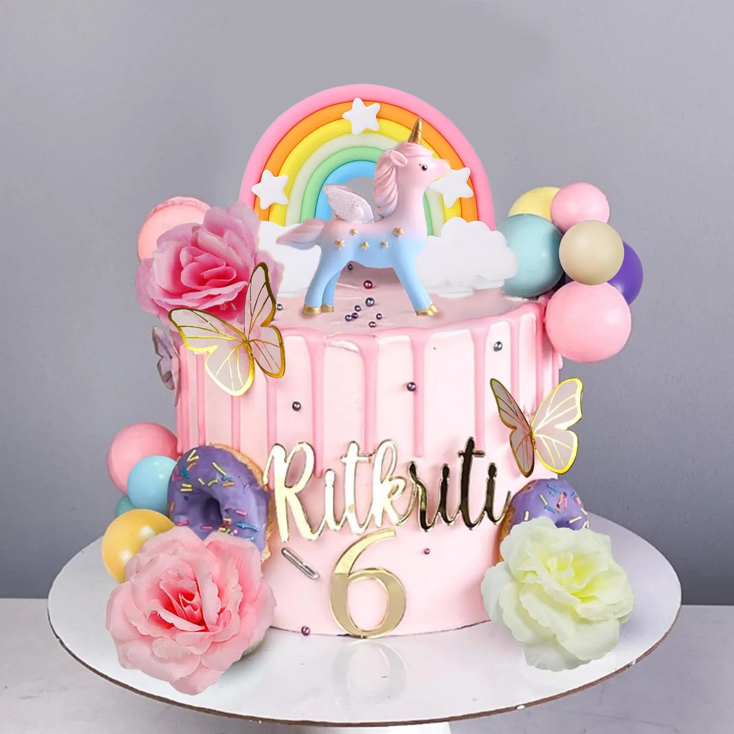 47PCS Unicorn  Rainbow Cake Topper