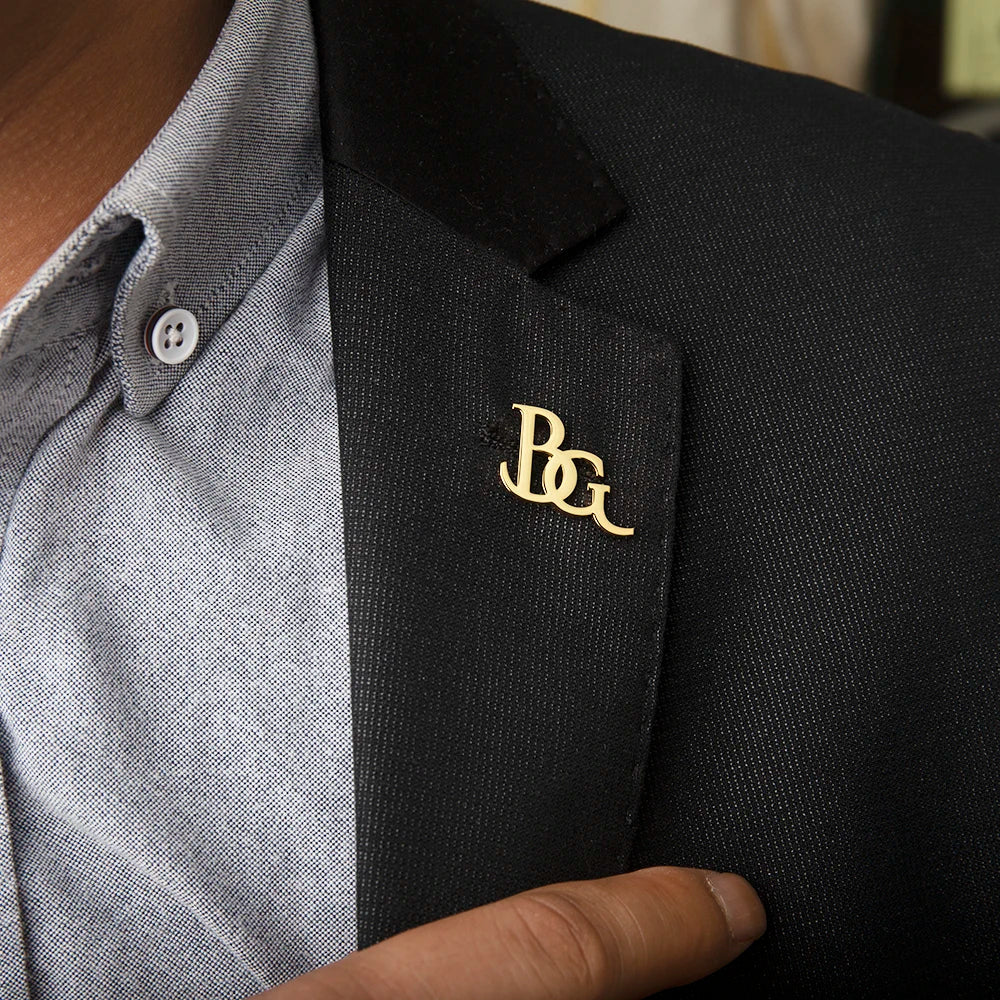 Tangula Custom Initials Brooch