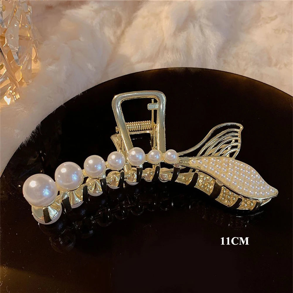 Shiny Rhinestone Crystal Opal Pearl Hair Claw Clips