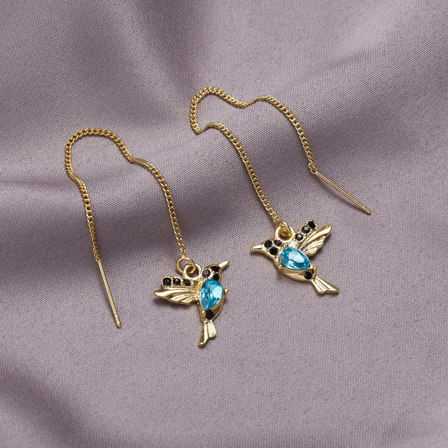 Trend Little Bird Drop Long Hanging Earrings