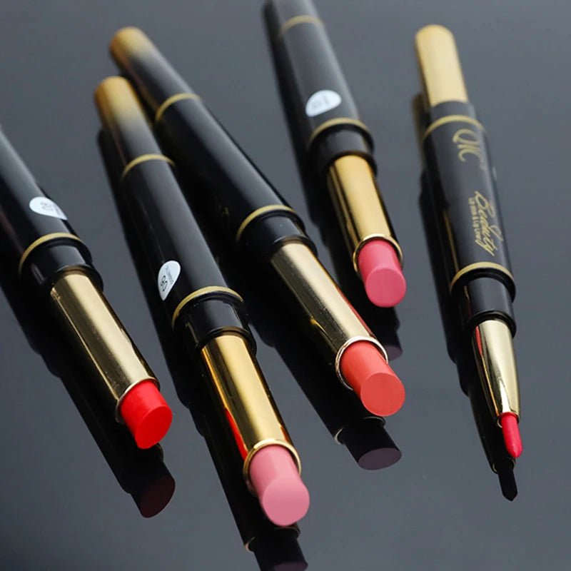 2 IN 1 Lip Liner Waterproof Matte Lipstick Pencil