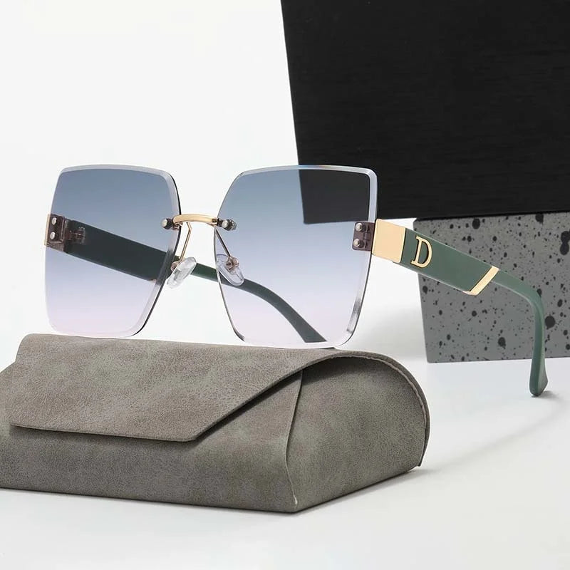 trendy Rimless Square Sunglasses