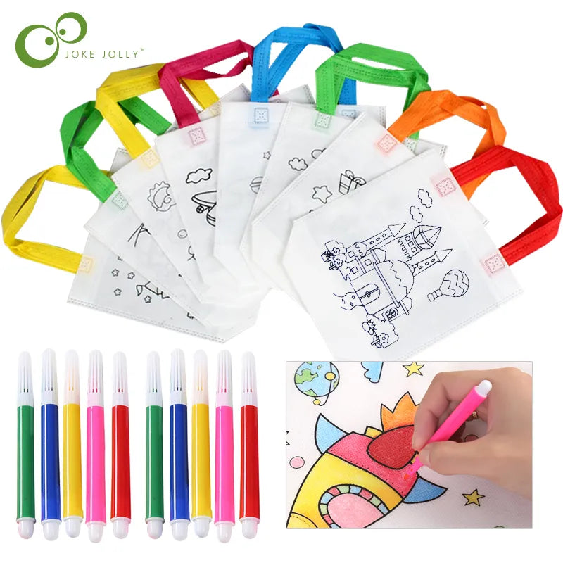 20pcs DIY Graffiti Bag with Coloring Markers Handmade