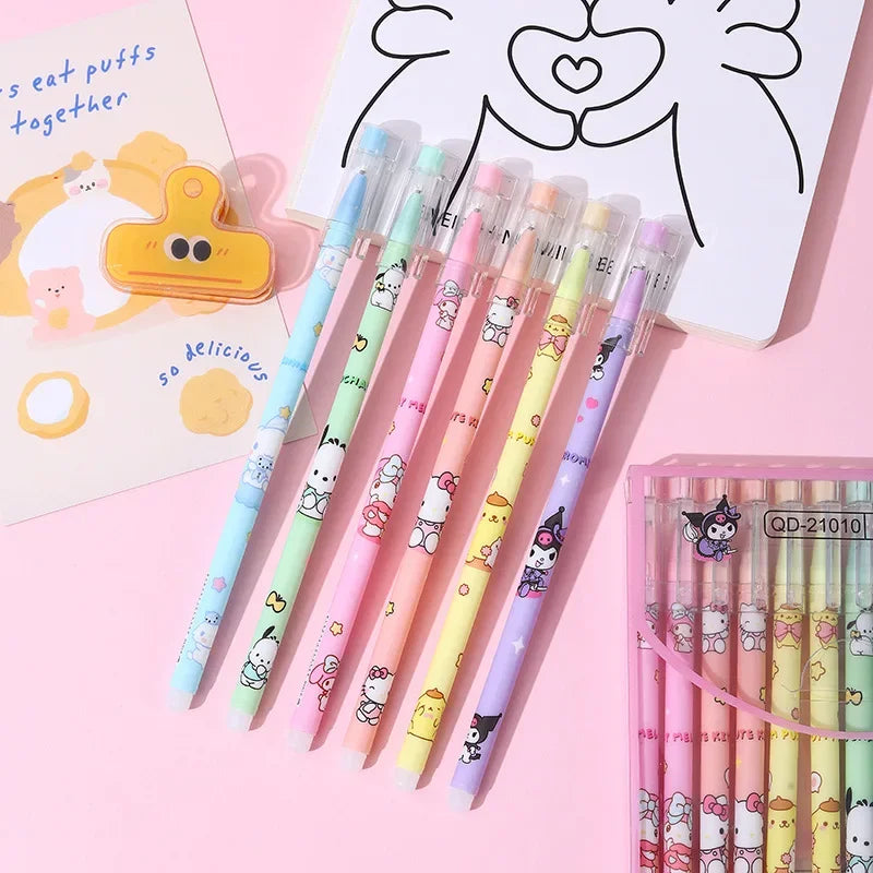 12pcs Sanrio Black Neutral Pen Hellokitty Melody