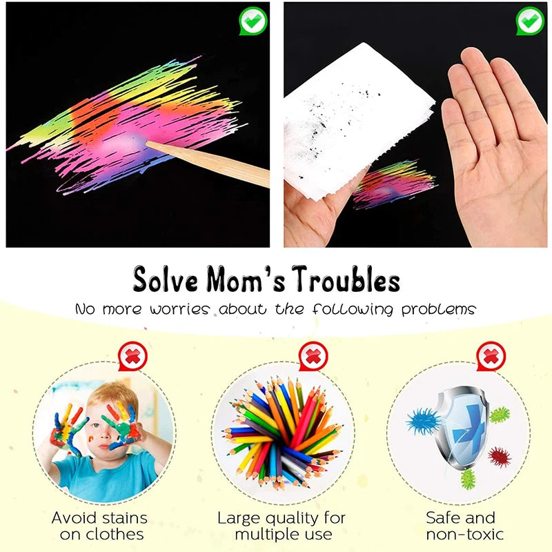 100/10pcs Rainbow Scratch Mini Notes Paper Pad Cards