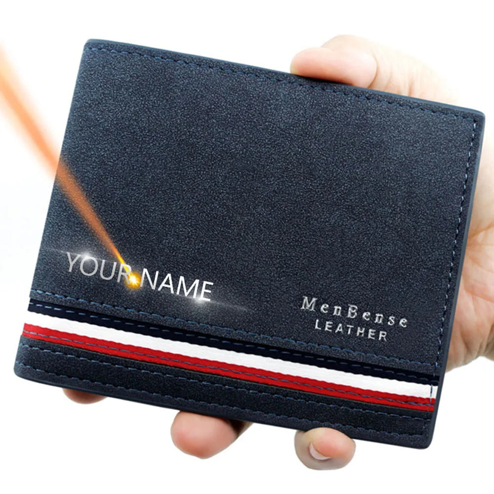 Short Men Wallets Zipper Coin Pocket Slim Card Holder