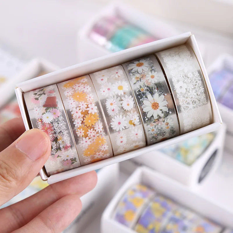 5Rolls Kawaii Transparent Sticker Tape