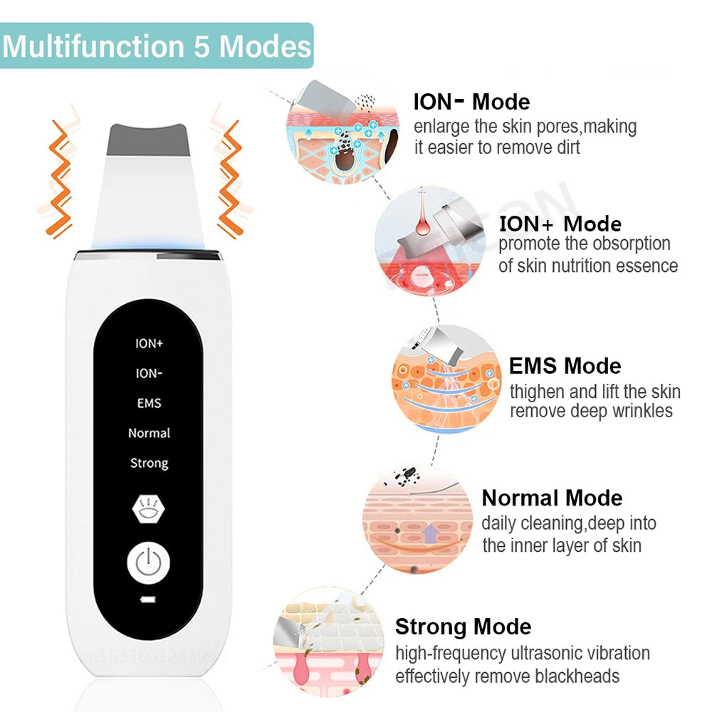 Ultrasonic Skin Scrubber Peeling Blackhead Remover