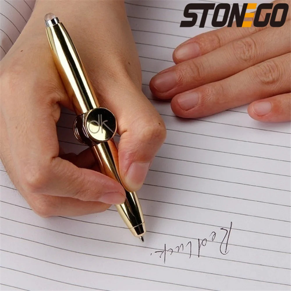 Relieve Stress Spinner Pen Gyroscope Decompression Light Ball Pen Shape Finger Gyro Writing Pen