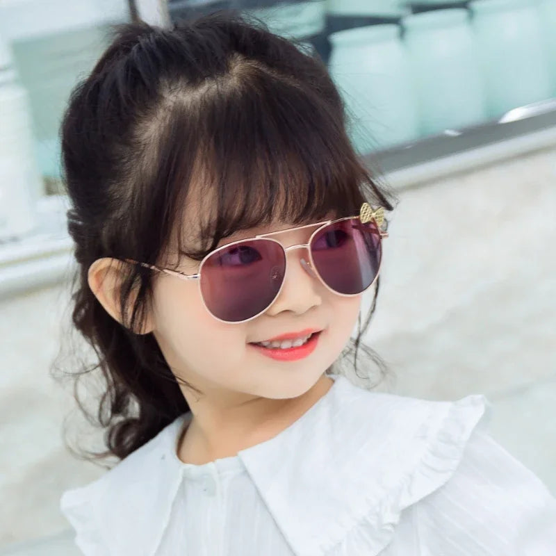 Classic Girls Bow Pilot Sunglasses