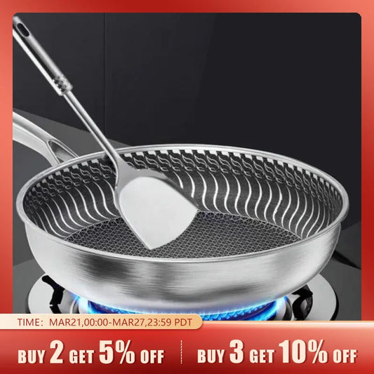 Whole Body Stainless Steel Frying Pan  Stainless Steel