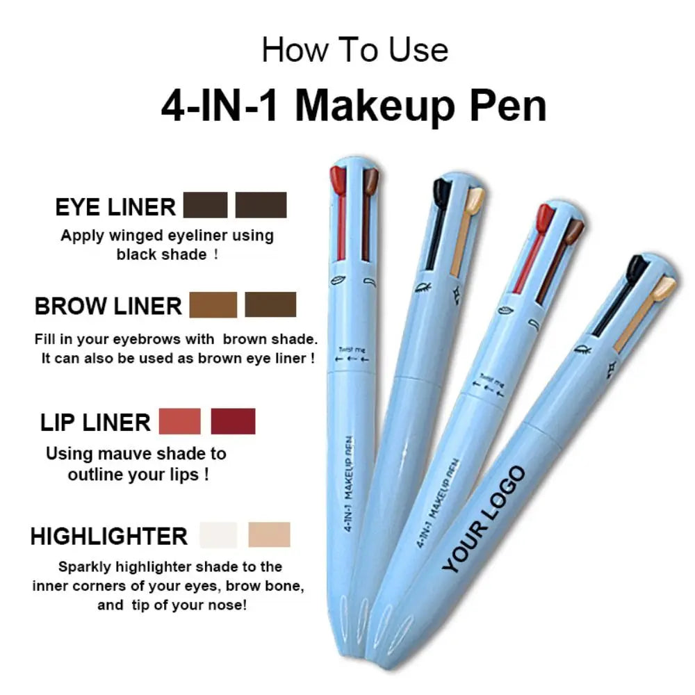 4 In 1 Makeup Pen Eyebrow Pencil Waterproof Drawing Eye Brow Long Lasting