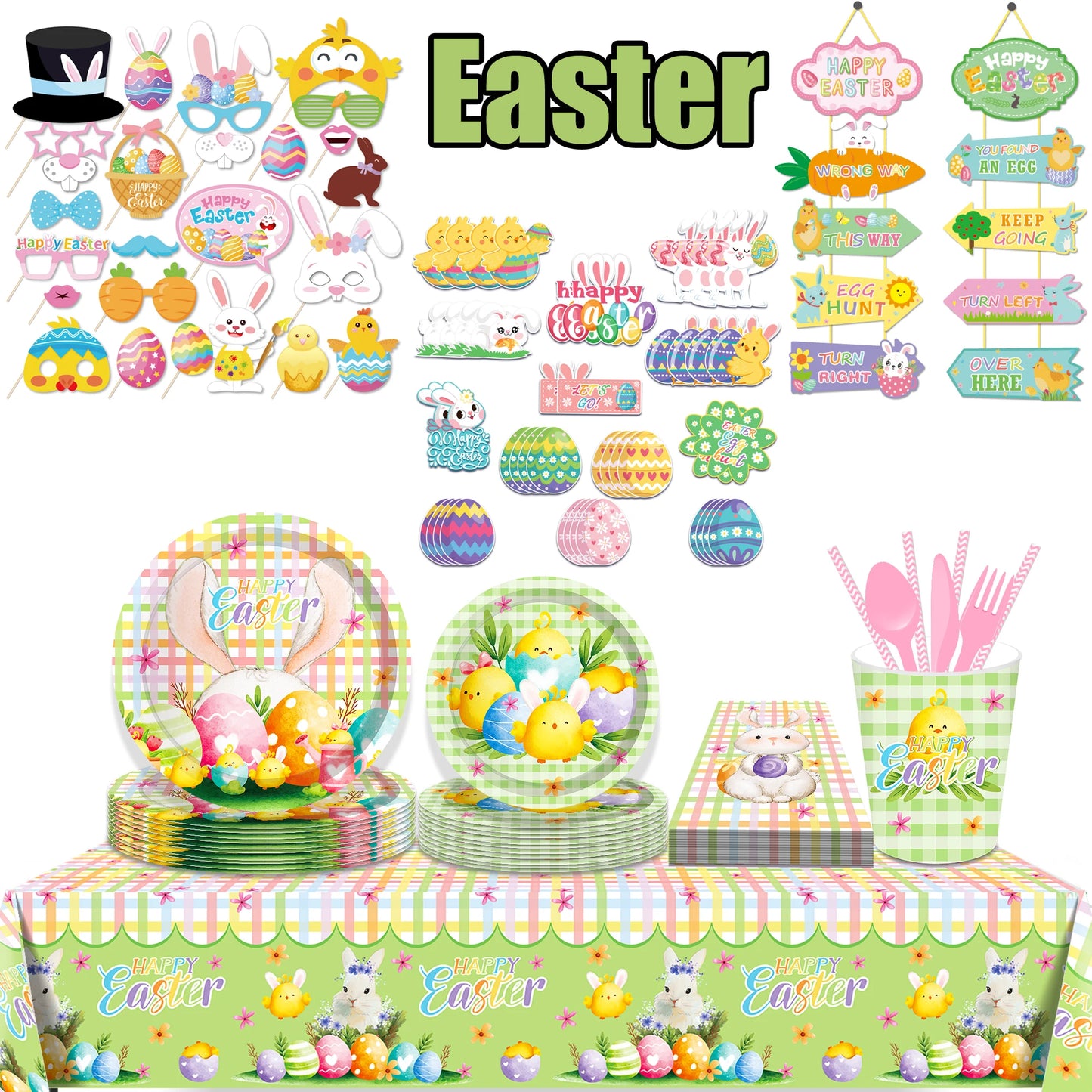 Happy Easter Party Disposable Tableware Sets