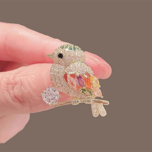 Delicate Rhinestone Bird Brooches