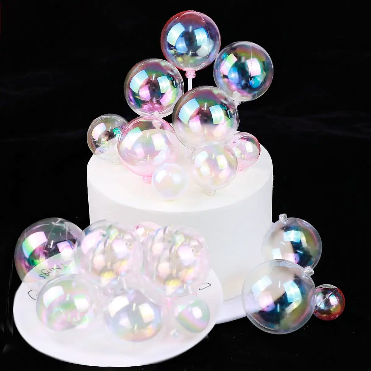 6pcs Colorful ball  Cake Topper Birthday Party