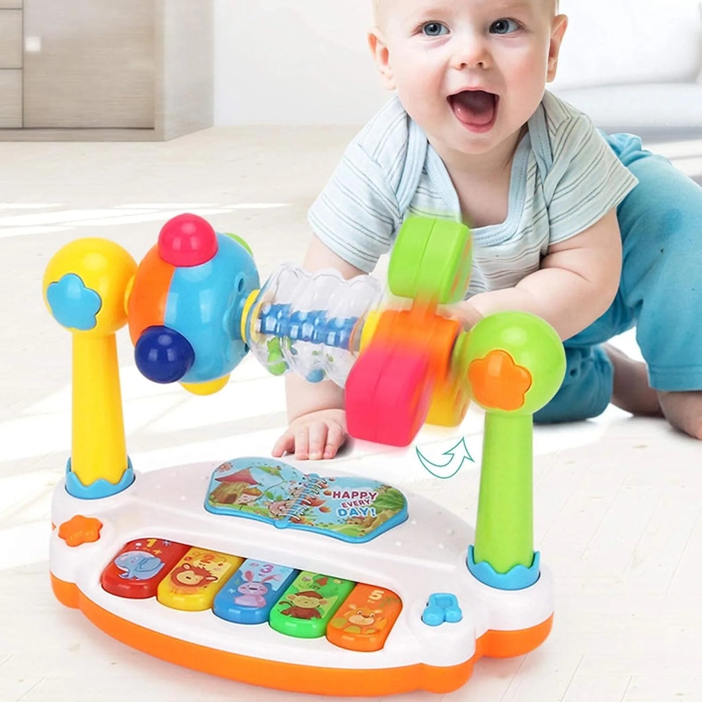 Baby Piano Toys Kids Rotating Music Piano Keyboard