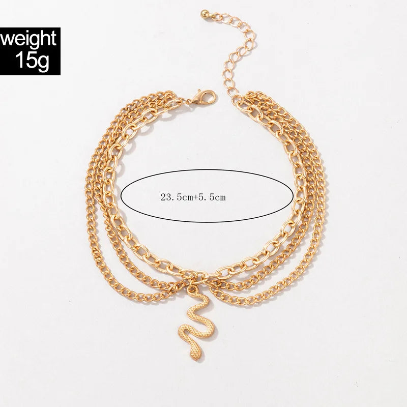 Classic Snake Multi-layer Anklet