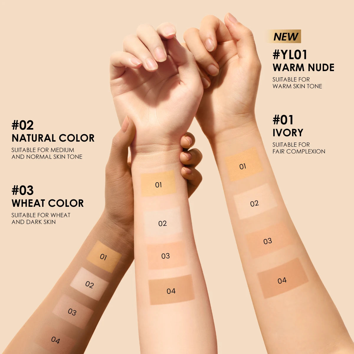 9 Colors Pressed Powder Waterproof Long-lasting